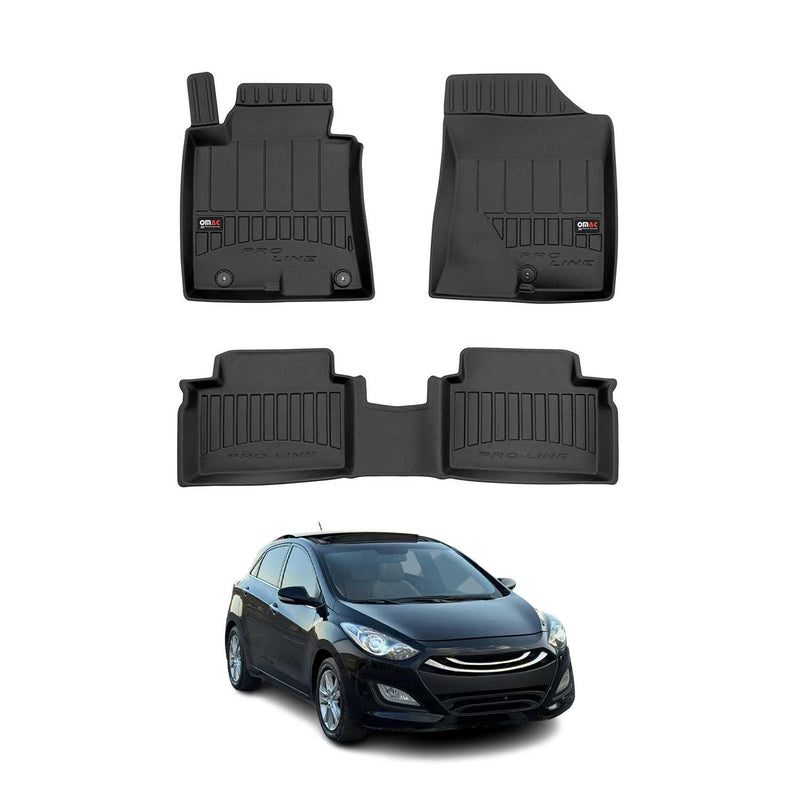 OMAC Gummi Fußmatten für Hyundai i30 2011-2017 Premium TPE Automatten Schwarz 3x