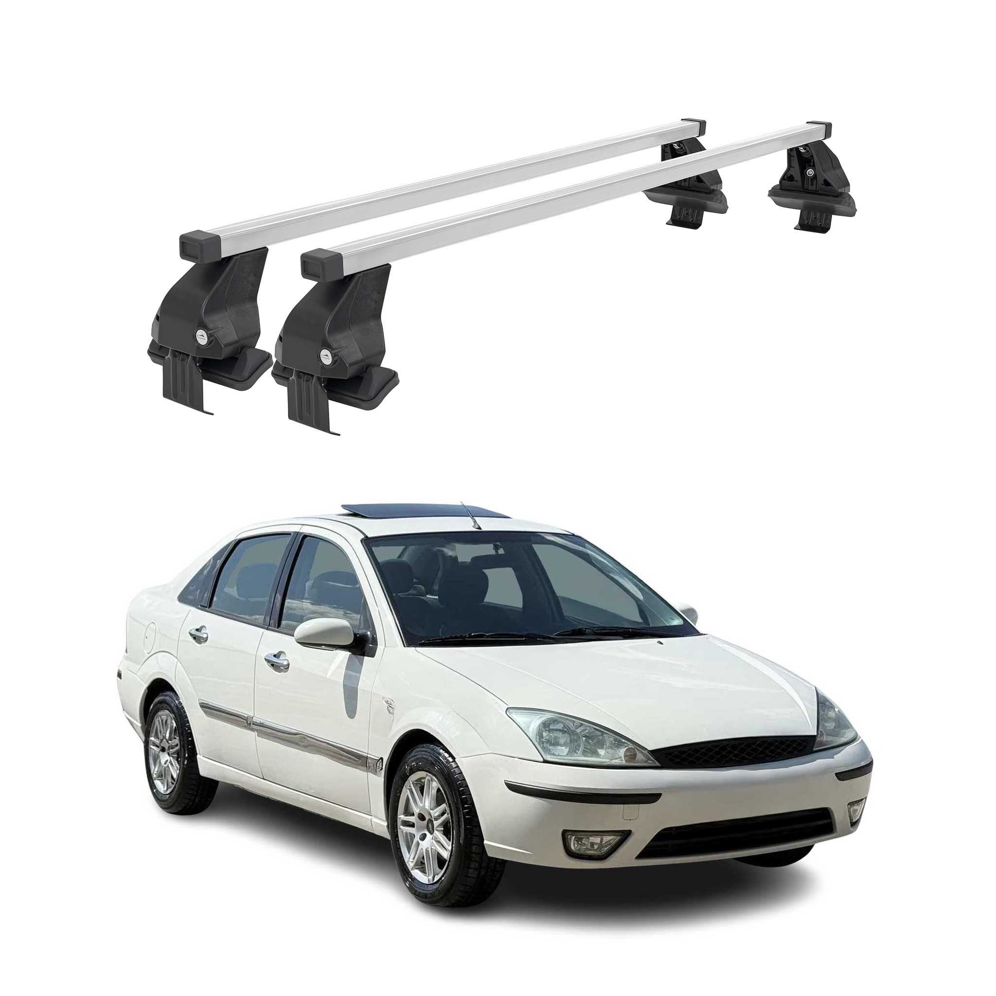 Menabo Dachträger Grundtäger für Ford Focus Turnier 1998-2005 50kg Stahl Grau 2x
