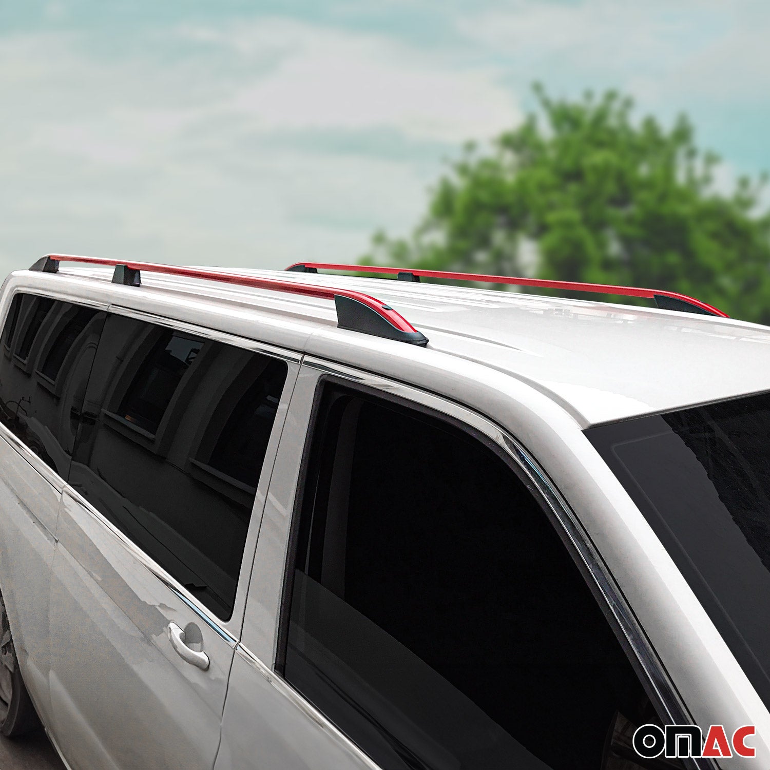 Dachreling Dachgepäckträger für Mercedes Vito W639 2003-2014 L1 Kurzer Alu Rot