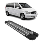 Trittbretter Seitenbretter für Mercedes Vito 2003-2014 Kurzer Alu Schwarz