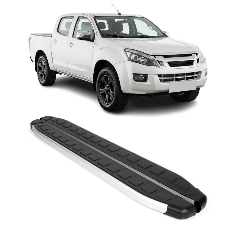 Seitenschweller Trittbretter für Isuzu D-Max DoubleCab 2012-2025 Alu Schwarz