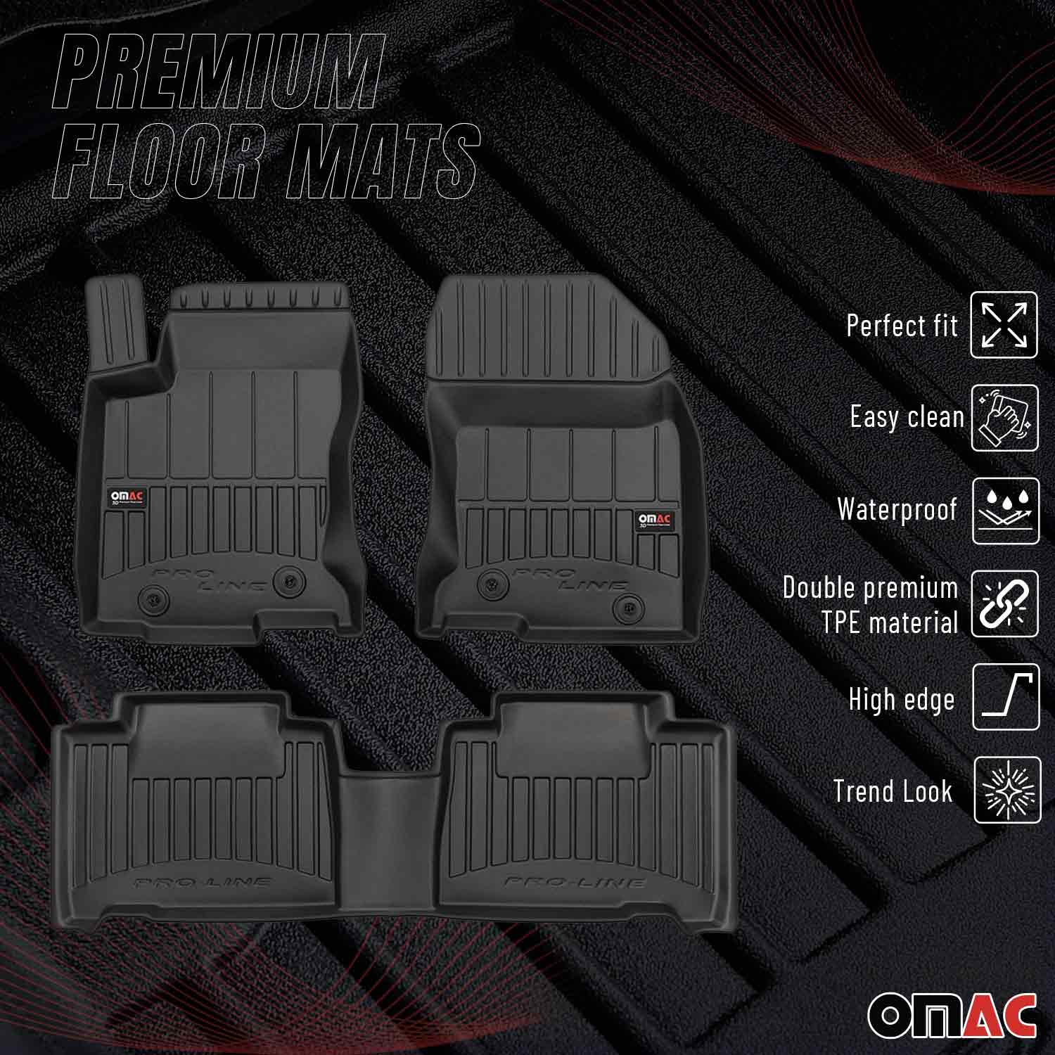 OMAC Gummi Fußmatten für Lexus NX 2015-2021 Premium TPE 3D Automatten Schwarz 3x