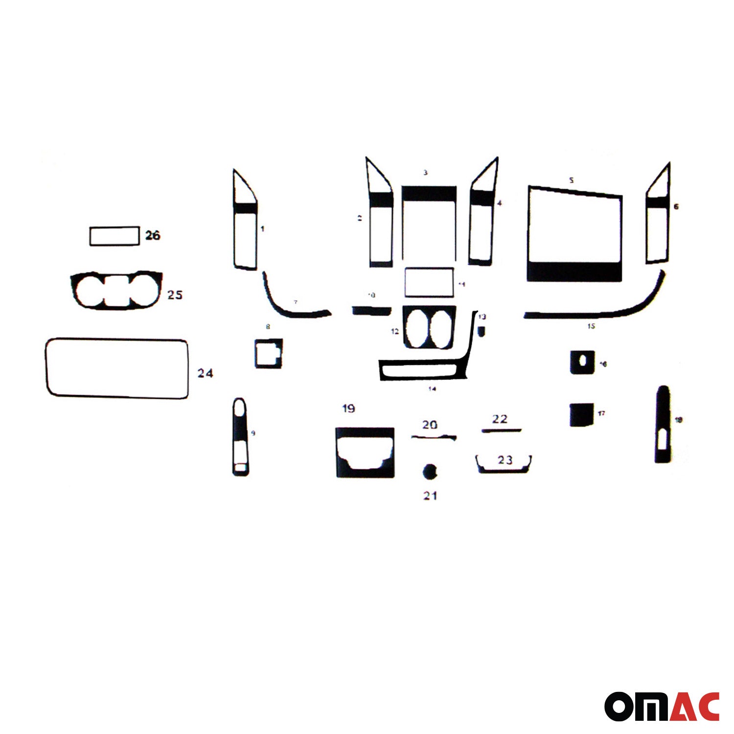 Innenraum Dekor Cockpit für Peugeot Boxer 2015-2024 Carbon Optik 26tlg