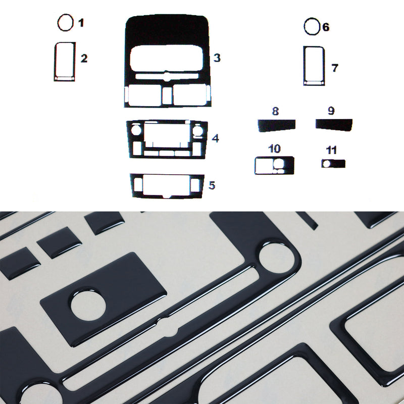 Innenraum Dekor Cockpit für Toyota Avensis 2003-2008 Piano Schwarz Optik 11tlg