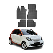 OMAC Gummi Fußmatten für Smart Forfour 2014-2020 Automatten Gummi Schwarz 4tlg