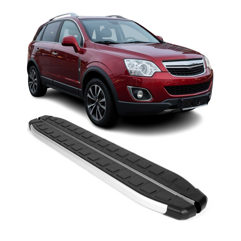 Seitenschweller Seitenbretter Trittbretter für Opel Antara 2016-2020 Alu Schwarz