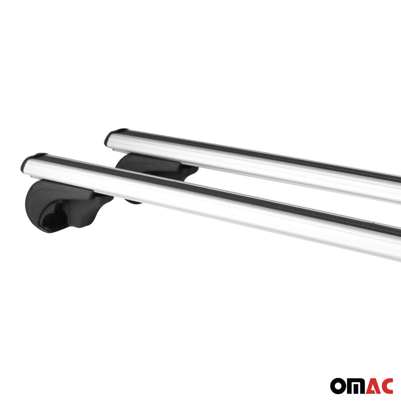 OMAC Universal Dachträger Gepäckträger für Auto 75kg 132cm Aluminium Grau 2x