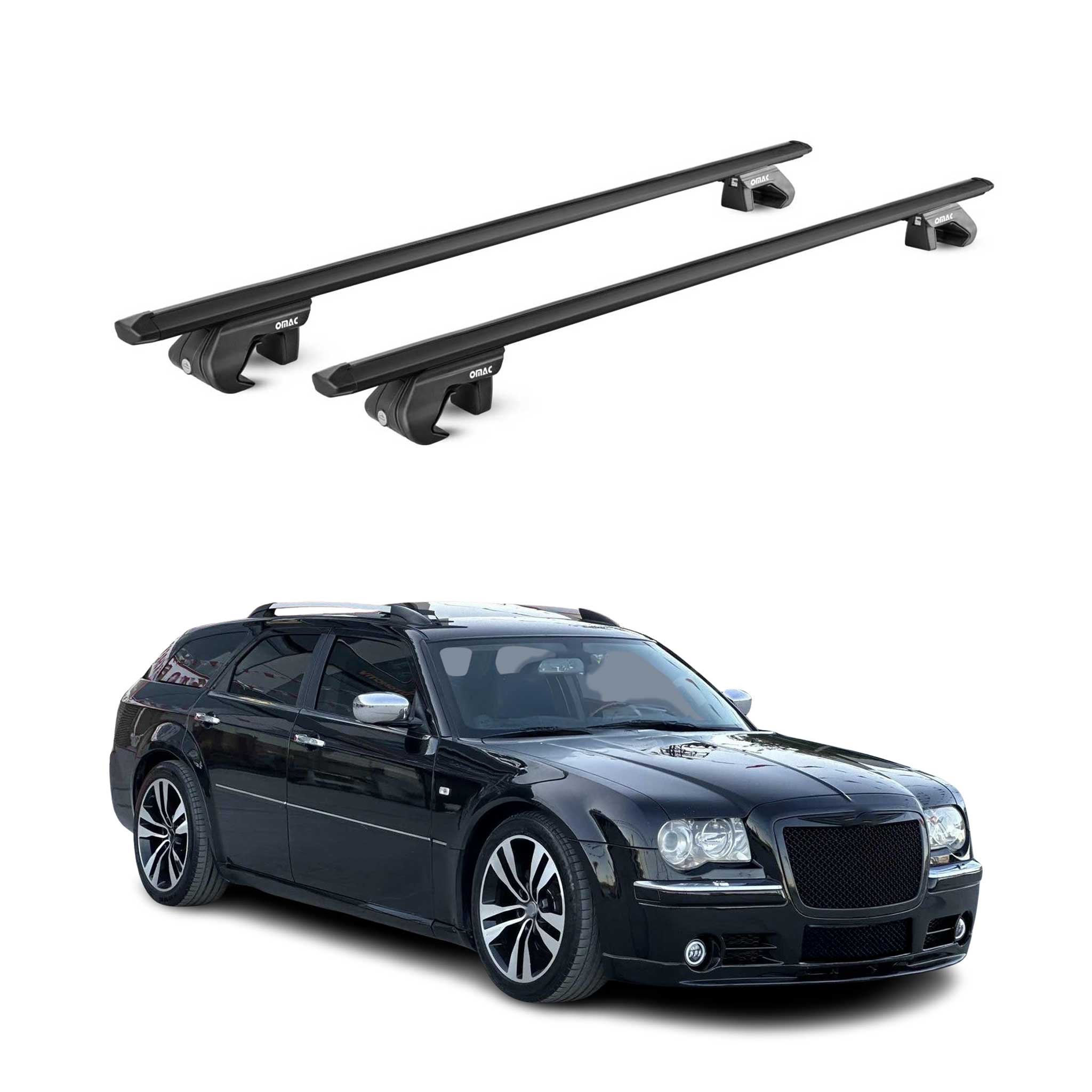 Dachträger für Chrysler 300C Touring 2005-2010 5 tür 90kg Alu Schwarz 2x ABE