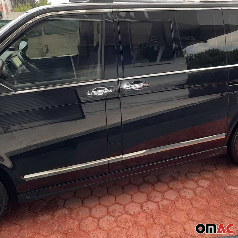 Seitentürleiste Türschutzleiste für VW Caravelle T5 2003-2015 Kurzer Chrom 5x