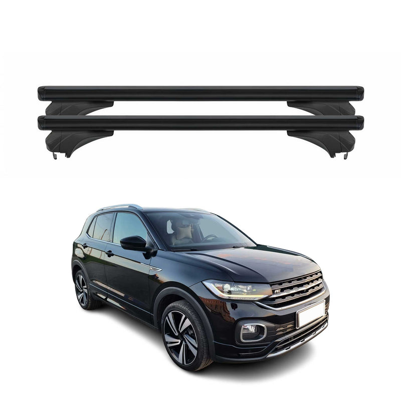 Menabo Dachträger Grundtäger für VW T-Cross 2018-2024 Pre-FL Alu Schwarz 2 tlg