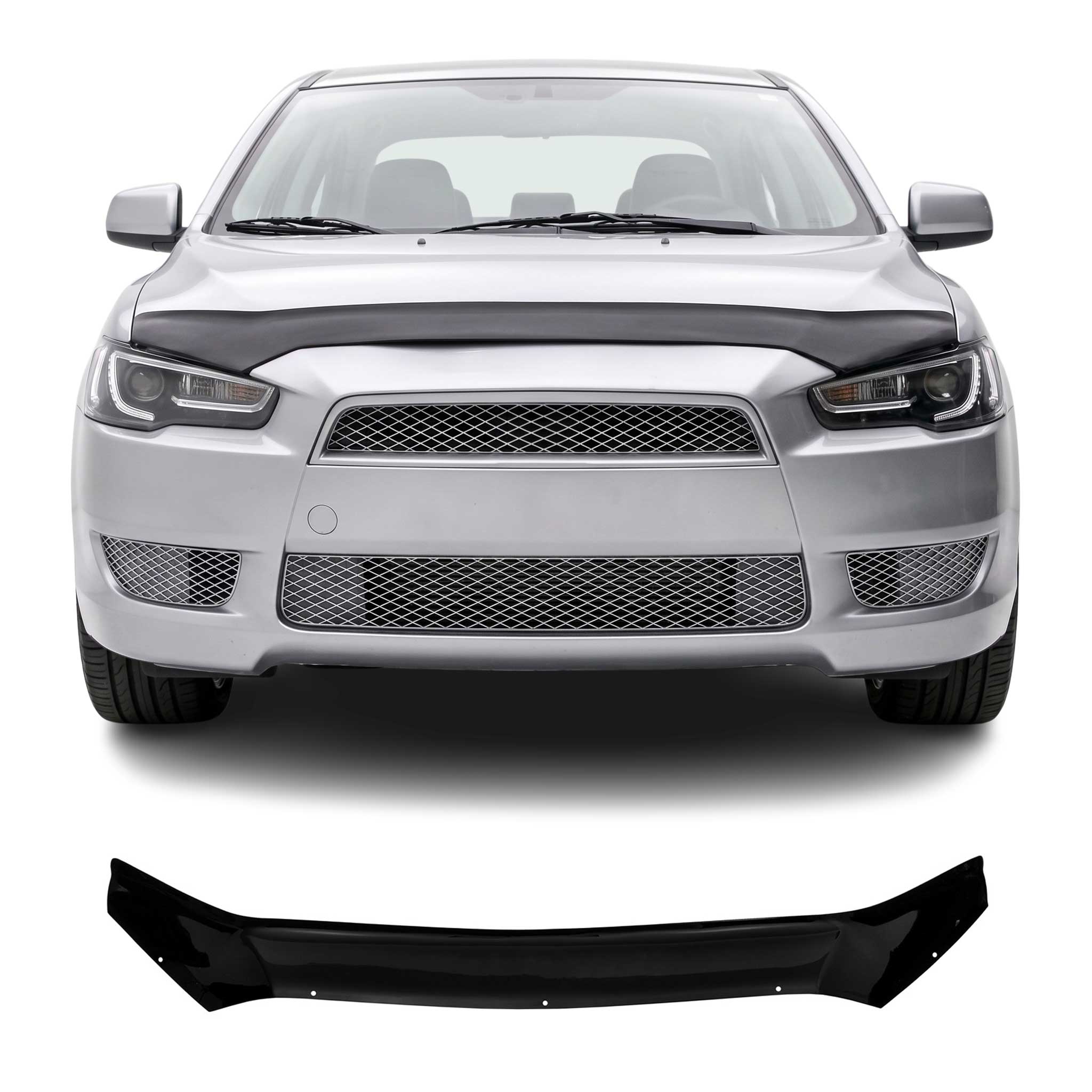 Motorhaube Deflektor Insektenschutz für Mitsubishi Lancer 2007-2017 Dunkel