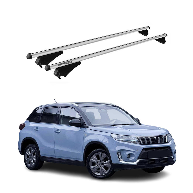 Menabo Dachträger für Suzuki Vitara mk4 2015-2019 Pre-FL 75kg Alu Silber 2x