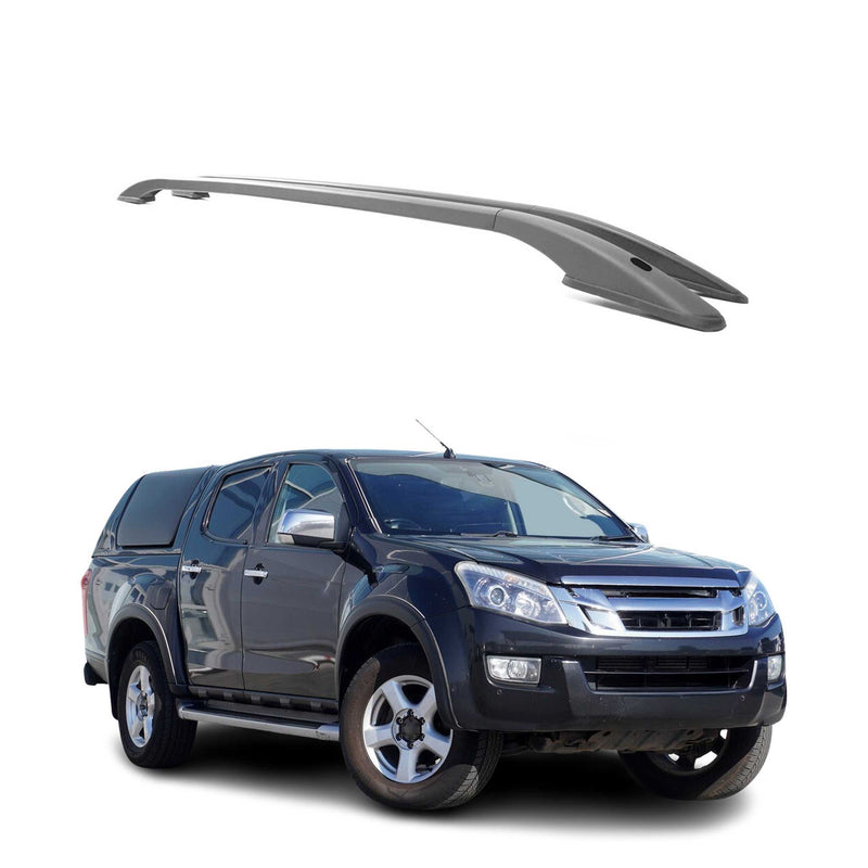Dachreling Relingträger Alu für Isuzu D-Max DoubleCab 2012-2019 Alu Silber 2x