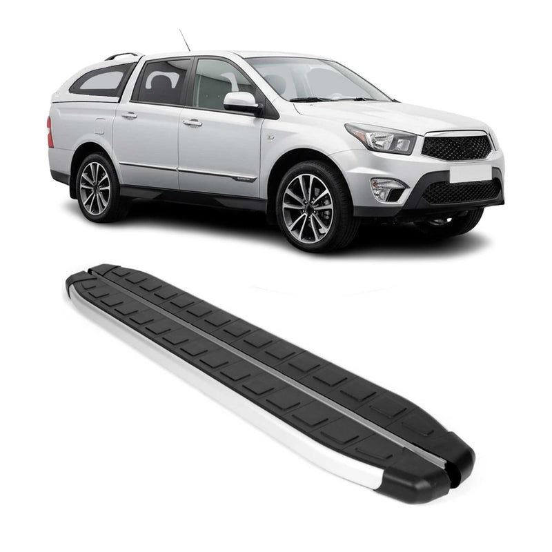 Seitenbretter Trittbretter für Ssangyong Korando Sport 2012-2019 Alu Schwarz