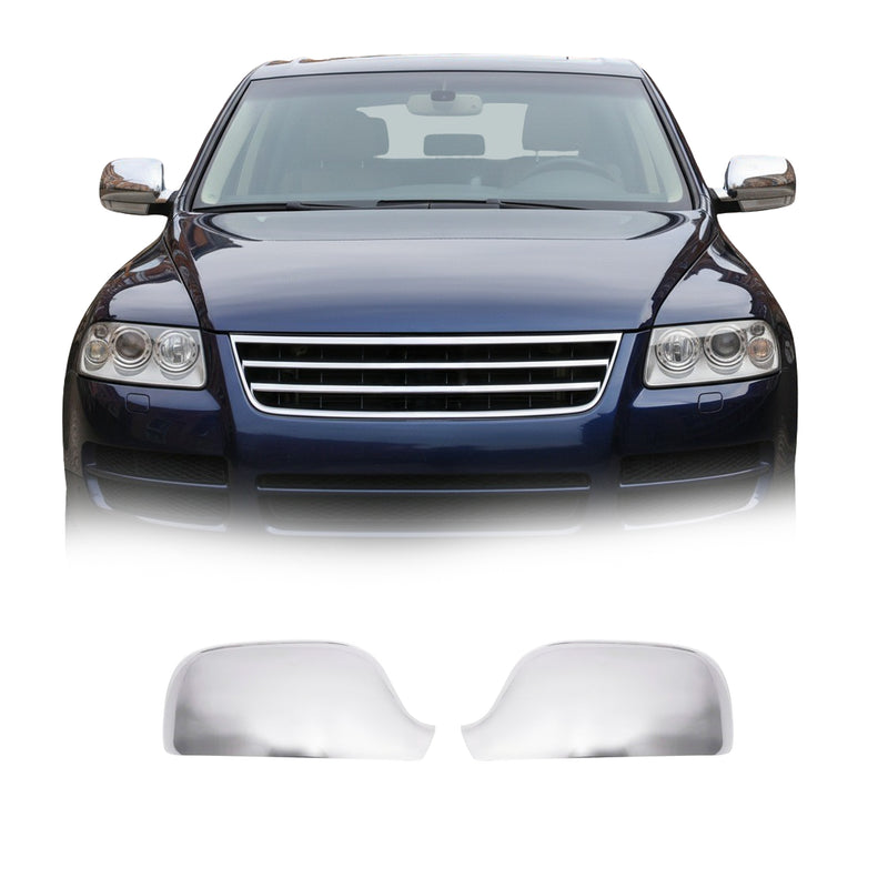 Spiegelkappen Spiegelabdeckung für VW Touareg 2002-2010 Edelstahl Silber 2tlg