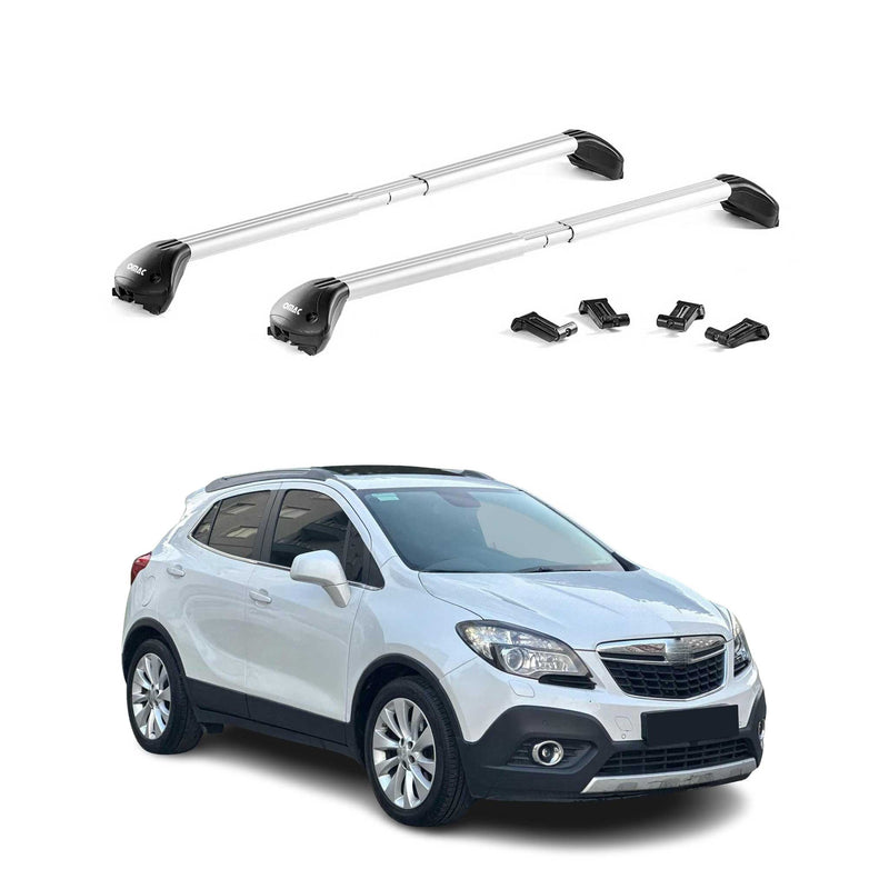 Dachträger Grundtäger für Opel Mokka \ Mokka X 2012-2019 100kg Grau Alu 2x ABE
