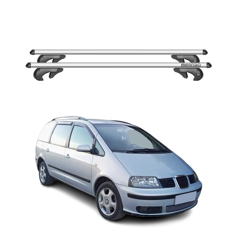 Menabo Dachträger Grundtäger für Seat Alhambra mk1 1996-2010 FL 90kg Alu Grau 2x