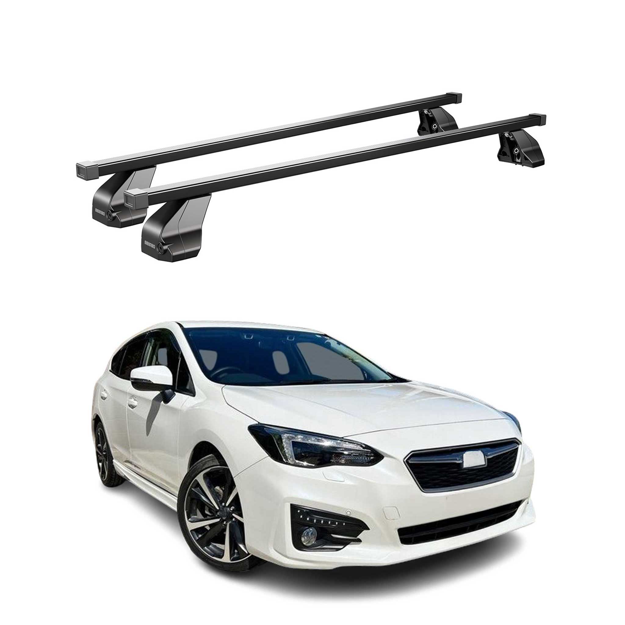 Menabo Dachträger für Subaru Impreza mk5 Stufenheck 2016-2023 75kg Stahl Schwarz