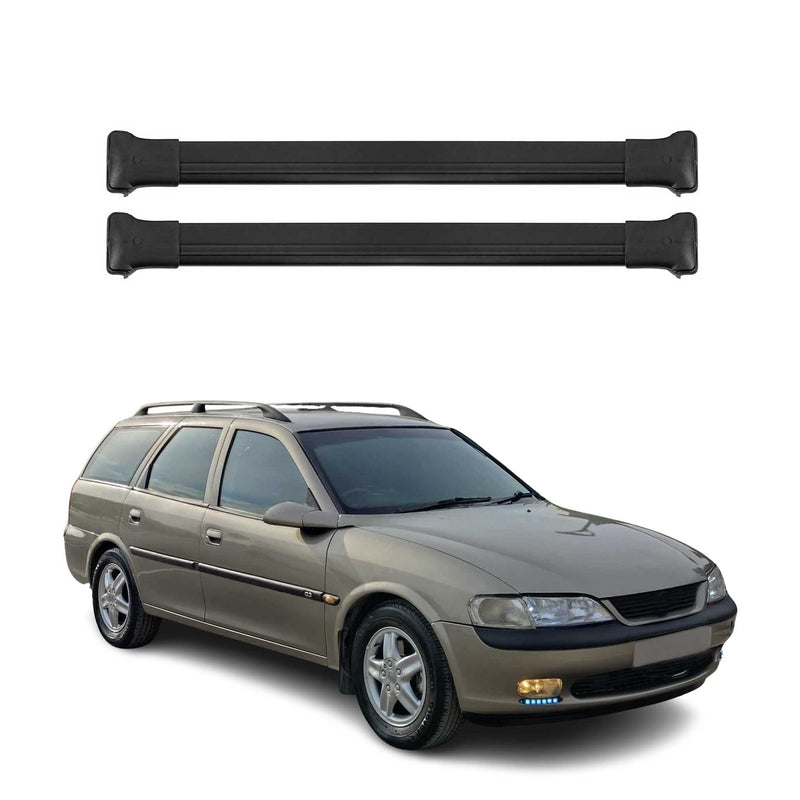 Dachträger Grundtäger für Opel Vectra B Kombi 1995-2002 75kg Alu Schwarz 2 tlg