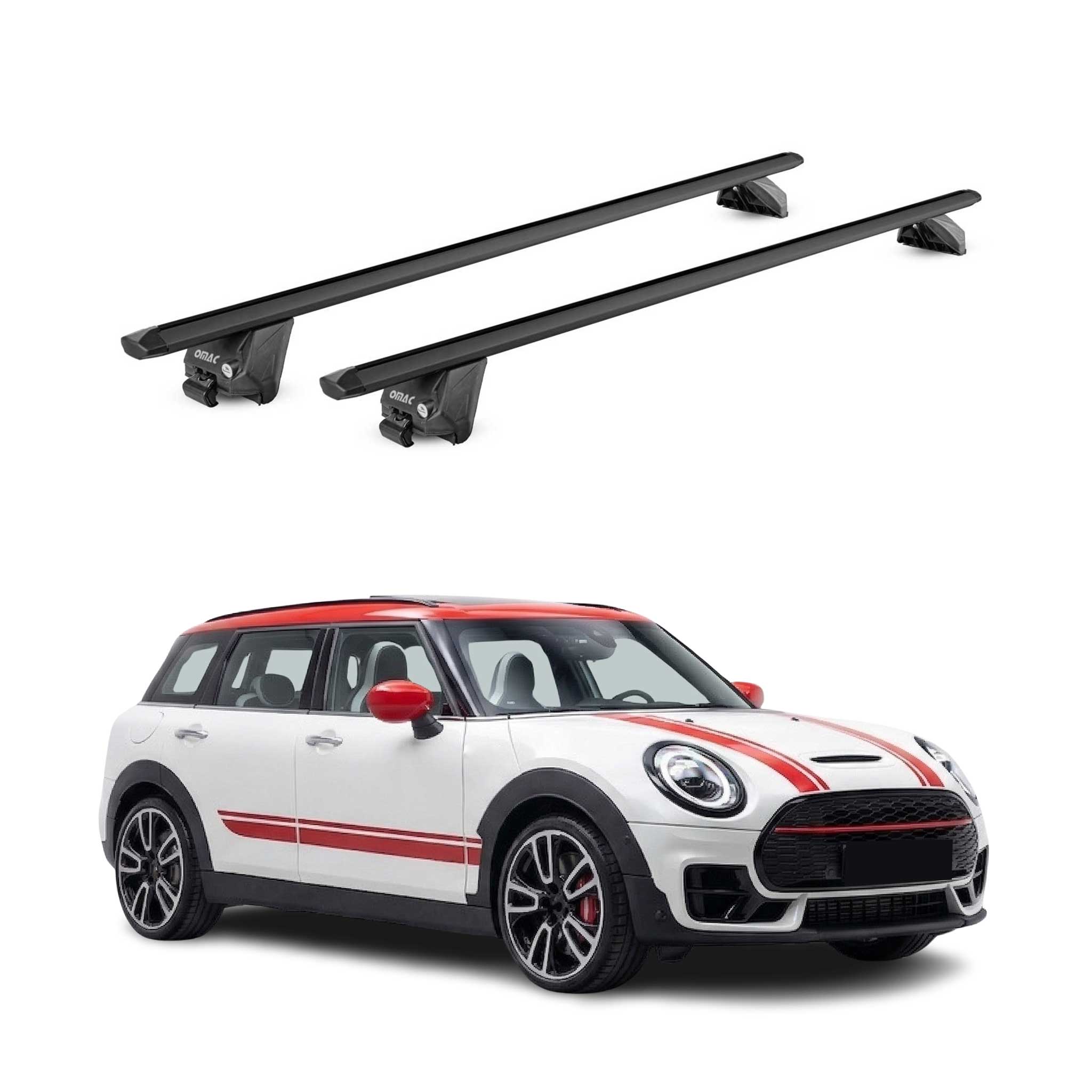 Dachträger für Mini Clubman mk2 F54 2015-2024 100kg Aluminium Schwarz 2 tlg ABE