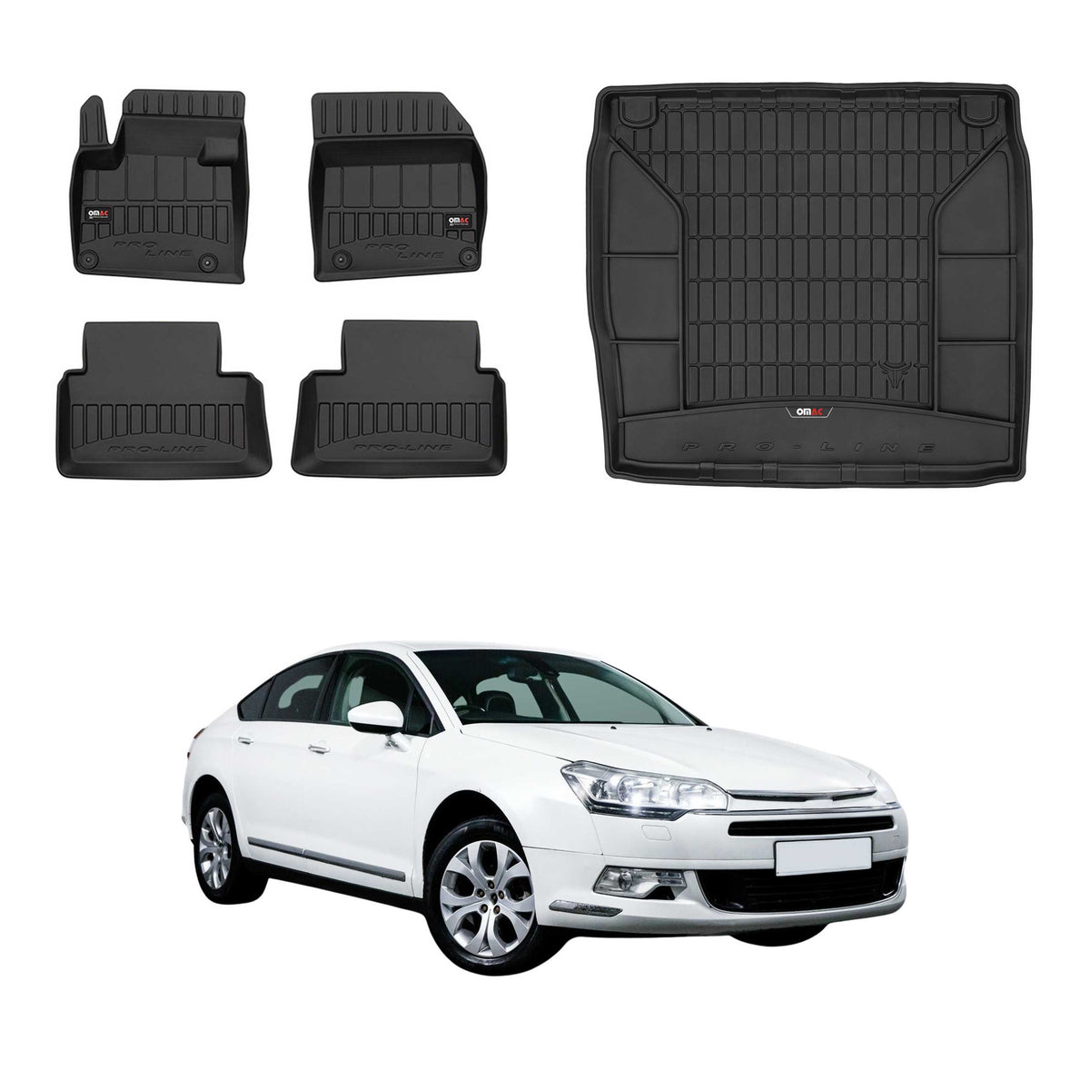 OMAC Fußmatten & Kofferraumwanne Set für Citroen C5 Limo 2008-2017