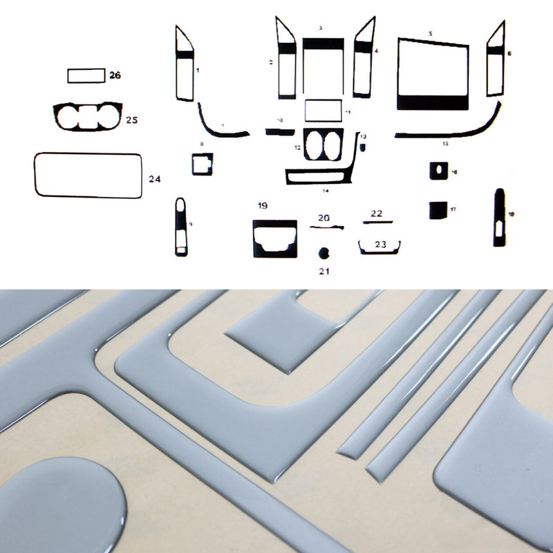 Innenraum Dekor Cockpit für Fiat Ducato 2015-2024 Aluminium Optik 26tlg