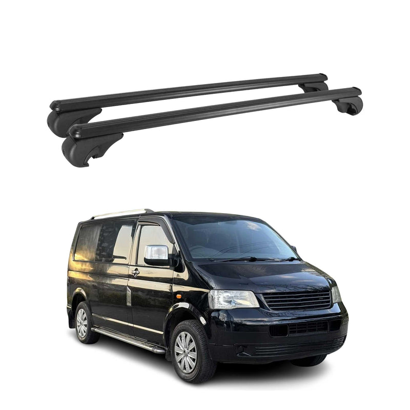 Dachträger Grundtäger für VW Transporter T5 2003-2015 75kg Alu Schwarz 2tlg