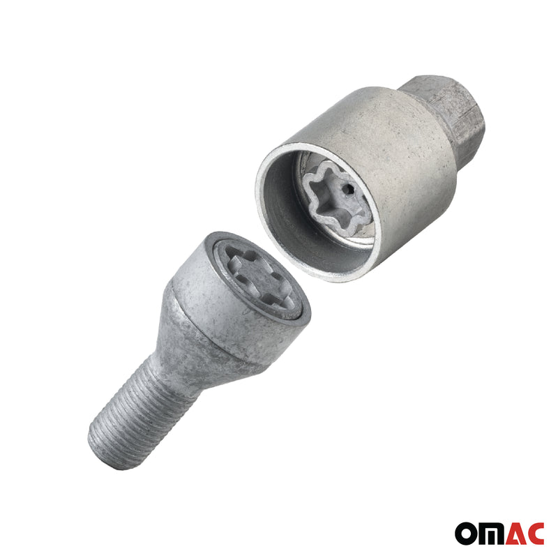 Radschloss Satz für Citroen Saxo/ Xsara/ Berlingo/ XM 2001-2002 Silber M12X1.25