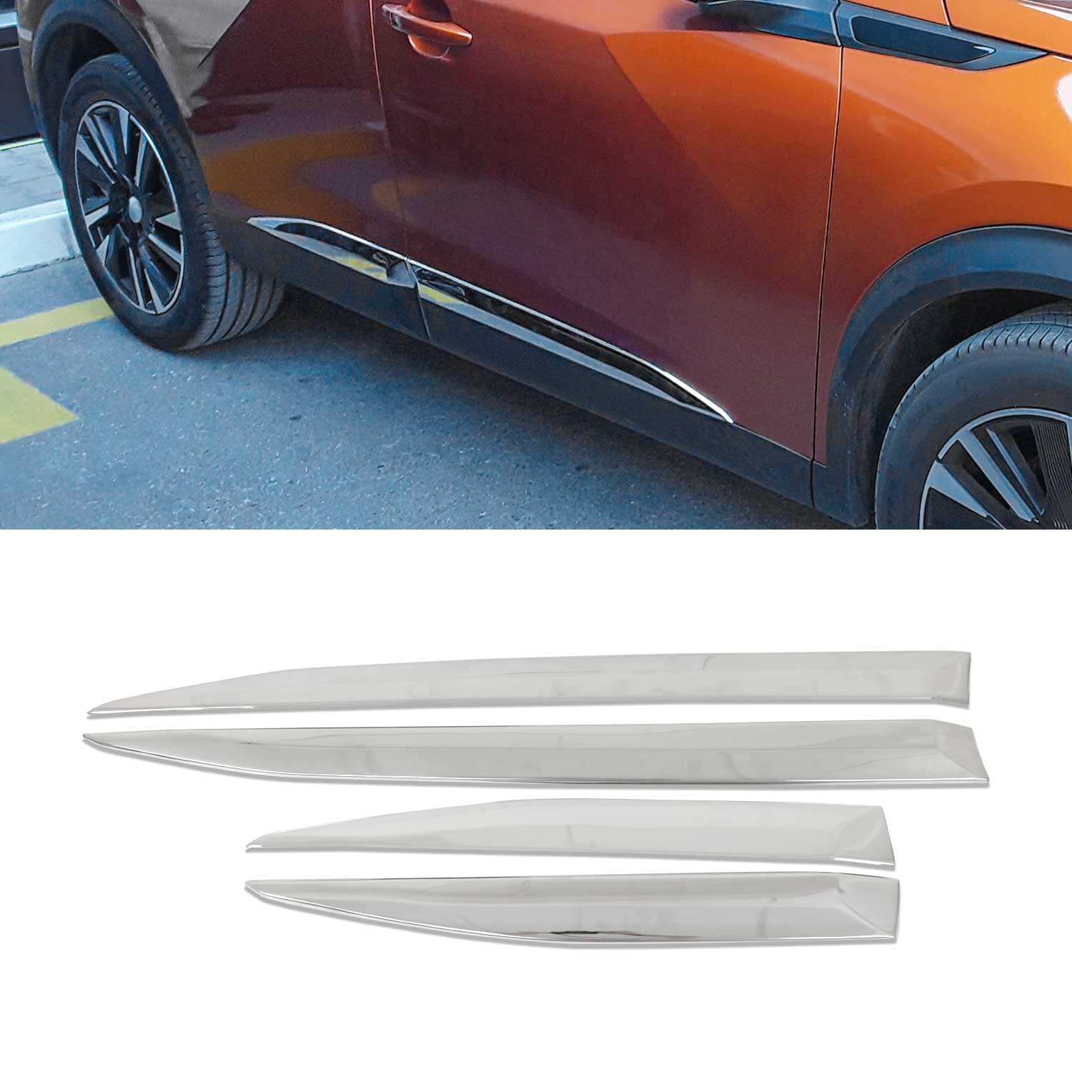 Seitentürleiste Türleisten Türschutzleiste für Peugeot 2008 2019-2026 Chrom 4x