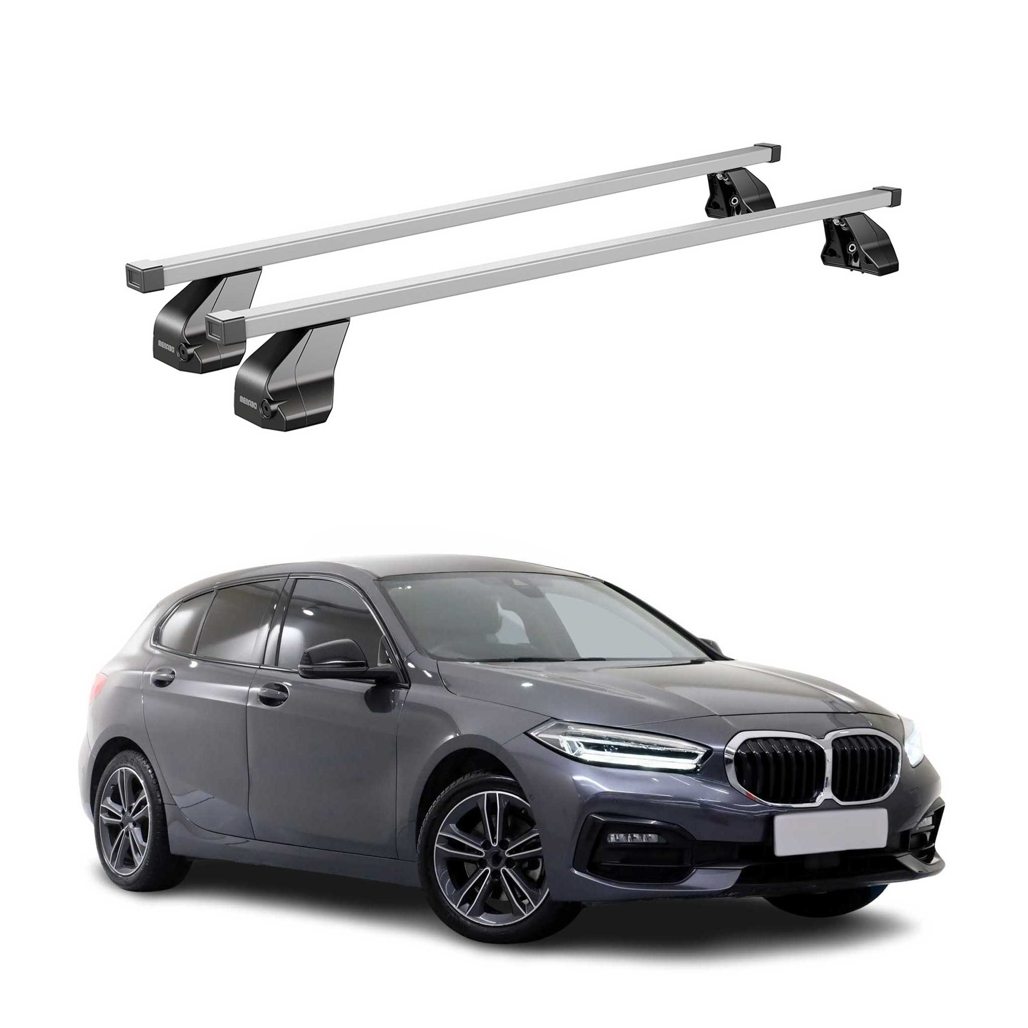 Menabo Dachträger Grundtäger für BMW 1er F40 2019-2024 75kg Stahl Silber 2 tlg