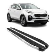 Trittbretter Seitenschweller für Kia Sportage mk4 QL 2017-2022 Schwarz Silber