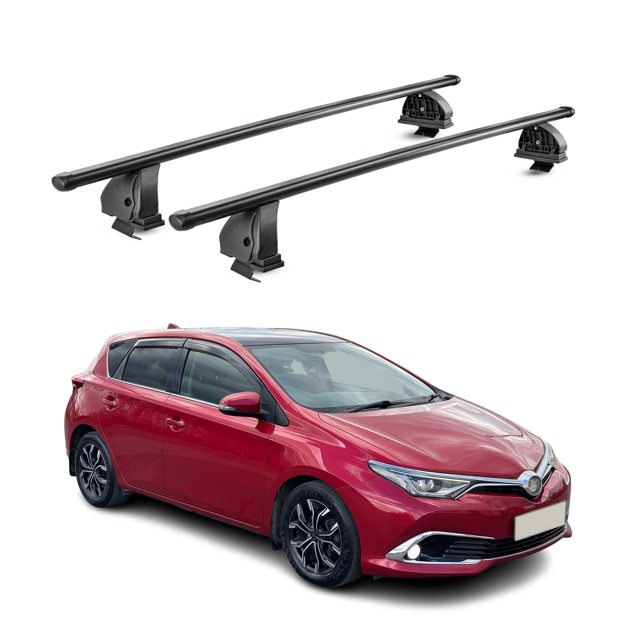 Stahl Dachträger für Toyota Auris II 2012-2018 TÜV Abschließbar 2tlg Schwarz