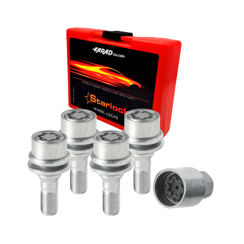 Radschloss Radschrauben Satz für Citroen C5 bis 2002 Silber 4tlg M12X1.25