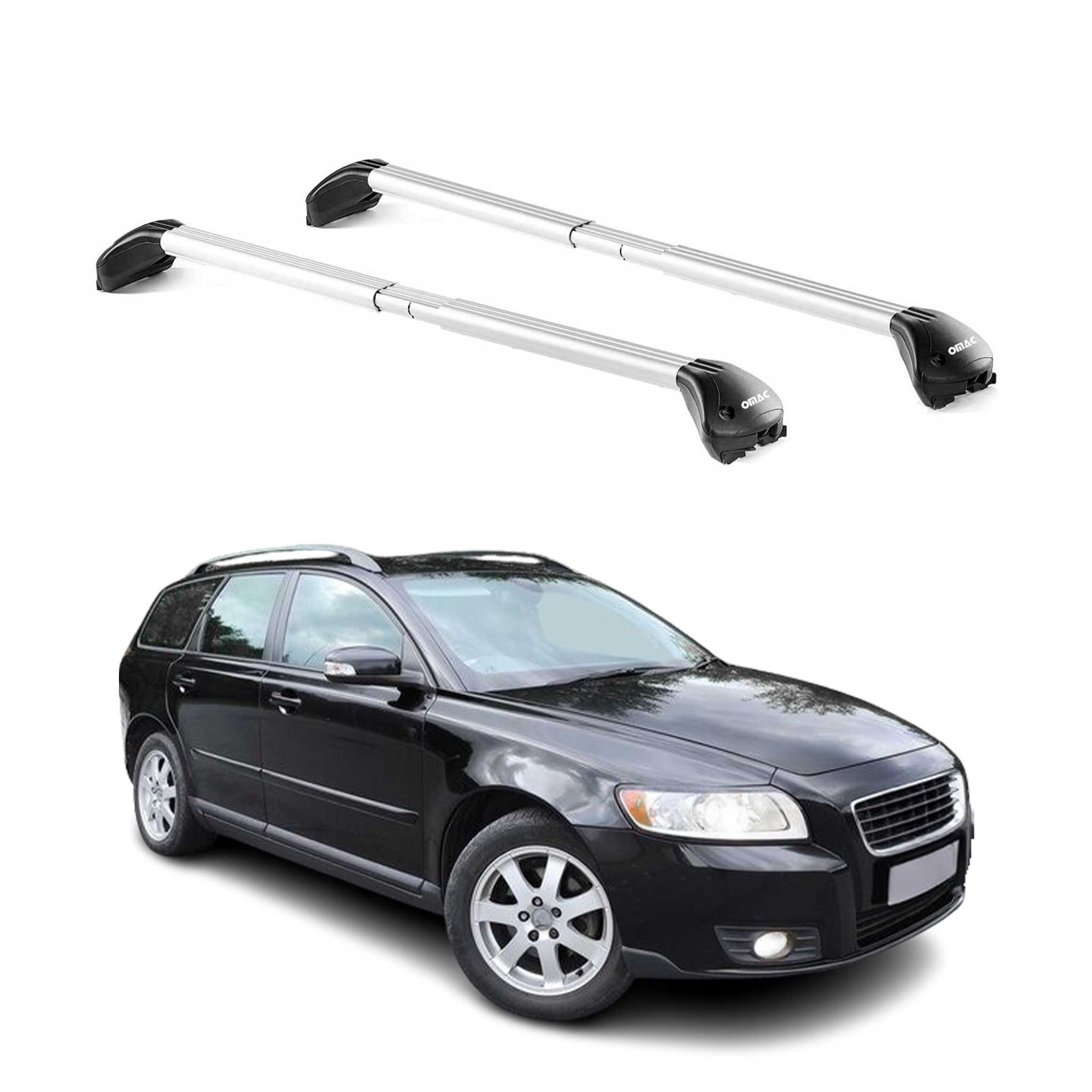 Dachträger Grundtäger für Volvo V50 2004-2012 5 tür 100kg Alu Silber 2 tlg ABE