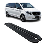 Schweller Trittbretter für Mercedes V-Klasse W447 2014-26 Langer L3 Alu Schwarz