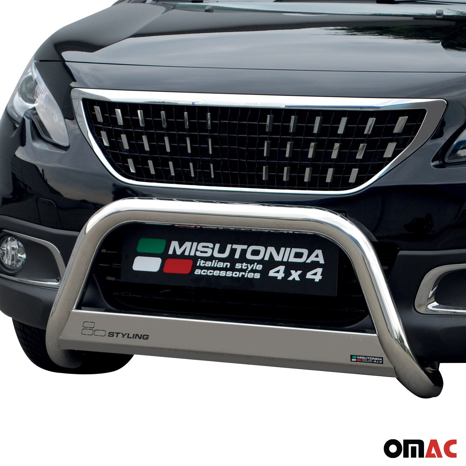 Frontbügel Frontschutzbügel für Peugeot 2008 2016-2019 ø63mm Stahl Silber Schutz