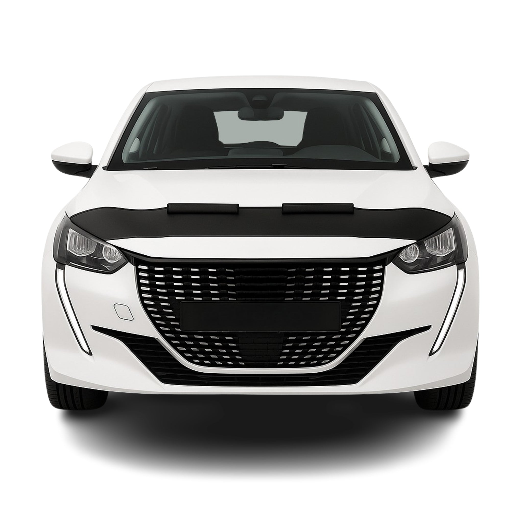 Haubenbra Steinschlagschutz Bonnet Bra für Peugeot 208 2019-2026 Schwarz Halb