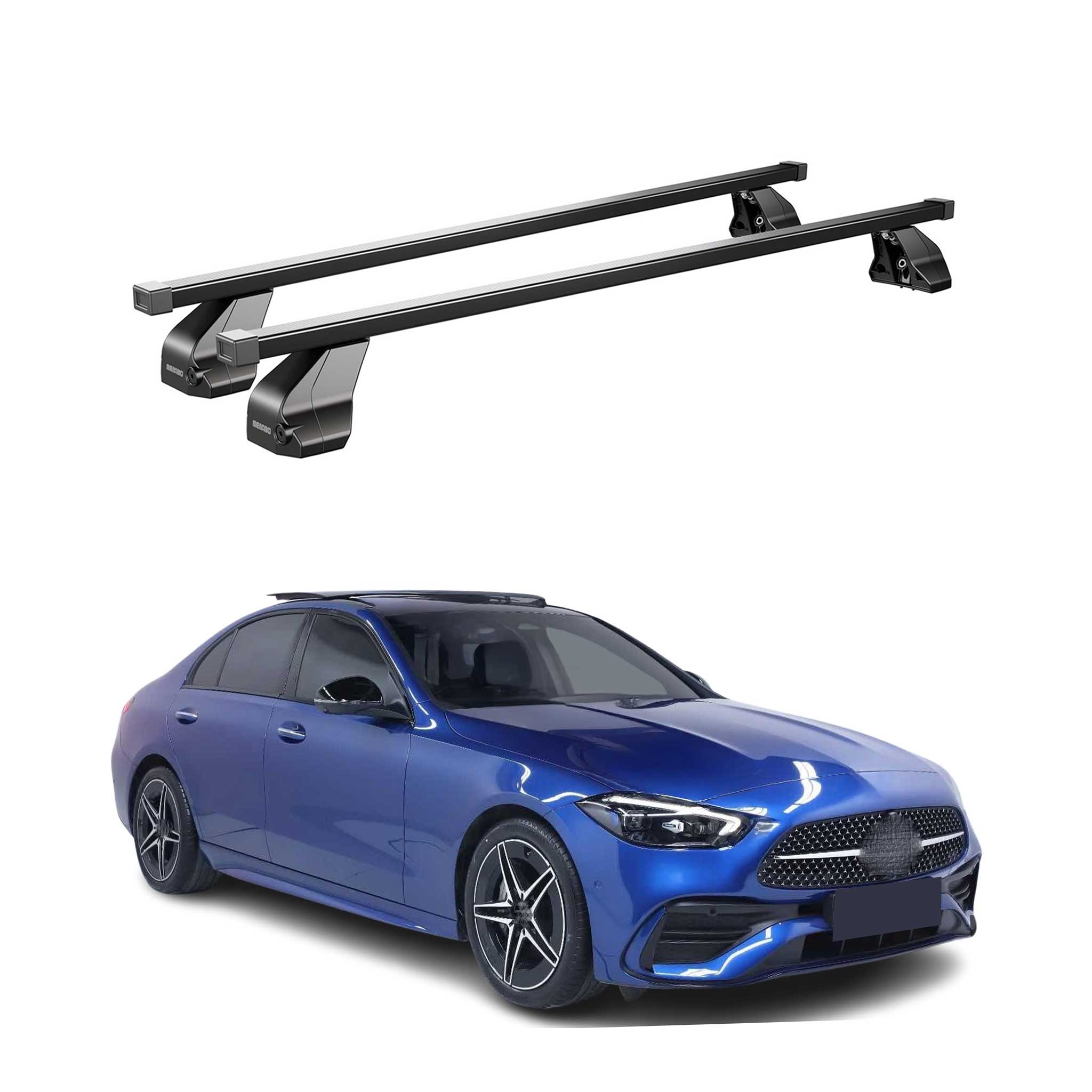 Menabo Dachträger für Mercedes C Klasse W206 Limo 2021-2025 75kg Stahl Schwarz