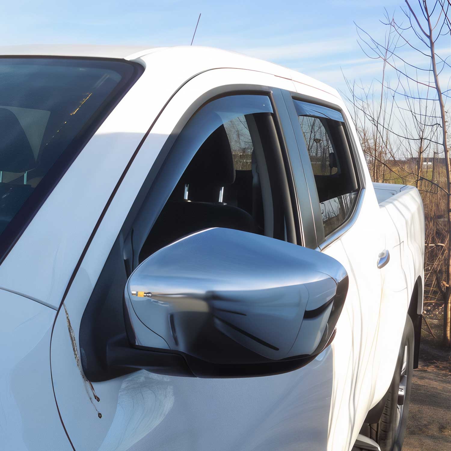 Windabweiser Regenabweiser für Nissan Navara D23 2015-2025 Dunkel Acryl 4tlg