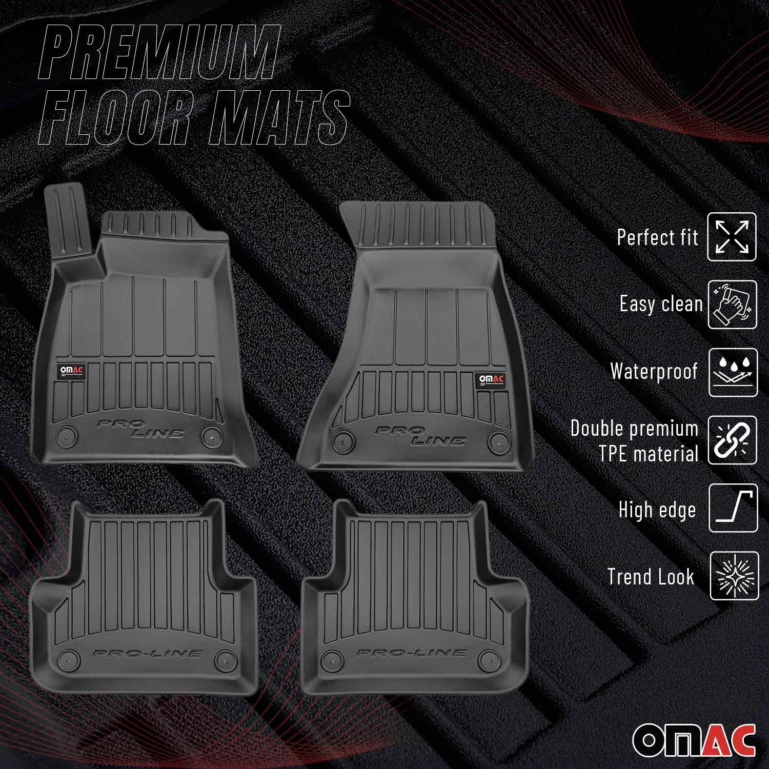 OMAC Gummi Fußmatten für Audi A4 Limo Avant Allroad B9 2016-2025 Premium TPE 4x