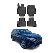 OMAC Gummi Fußmatten für Toyota RAV4 2018-2024 Hybrid Premium Gummi Schwarz 4tlg