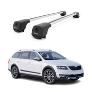 Dachträger Grundträger für Skoda Octavia III Scout 2013-2019 Aluminium Grau 2tlg