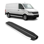 Trittbretter Seitenschweller für VW Crafter 2017-2026 L1 Schwarz Silber 2 tlg