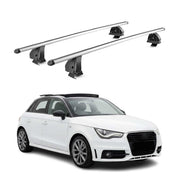 Alu Dachträger für Audi A1 Sportback 8X 2012-2018 TÜV T-Nut 75 kg 2tlg Silber