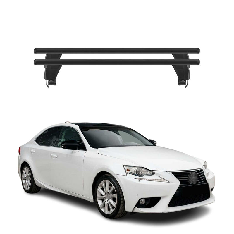 Menabo Dachträger Grundtäger für Lexus IS XE30 2013-2020 50kg Alu Schwarz 2 tlg