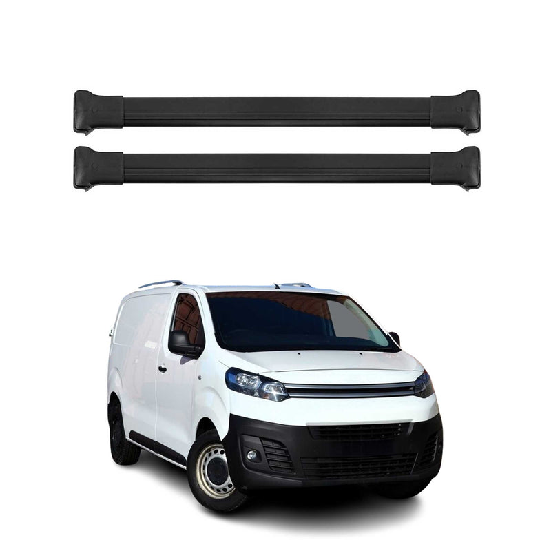 Dachträger Grundtäger für Citroen Jumpy 2016-2025 75kg Aluminium Schwarz 2 tlg