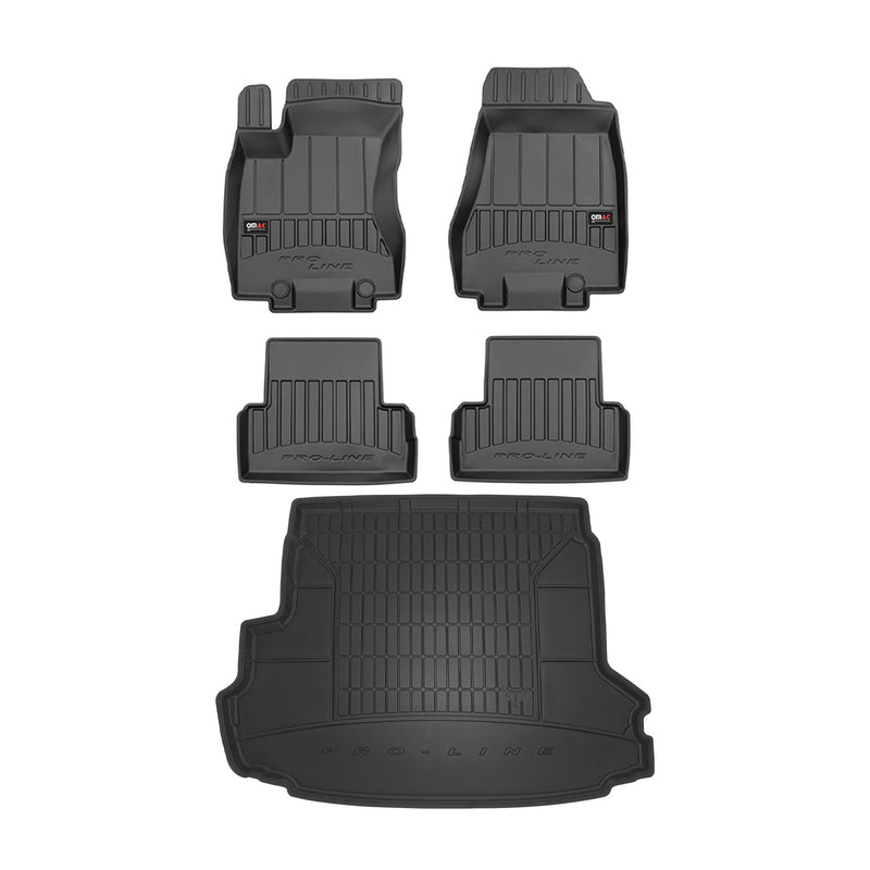 OMAC Fußmatten & Kofferraumwanne Set für Nissan X-Trail T31 2008-2013 Gummi 5x