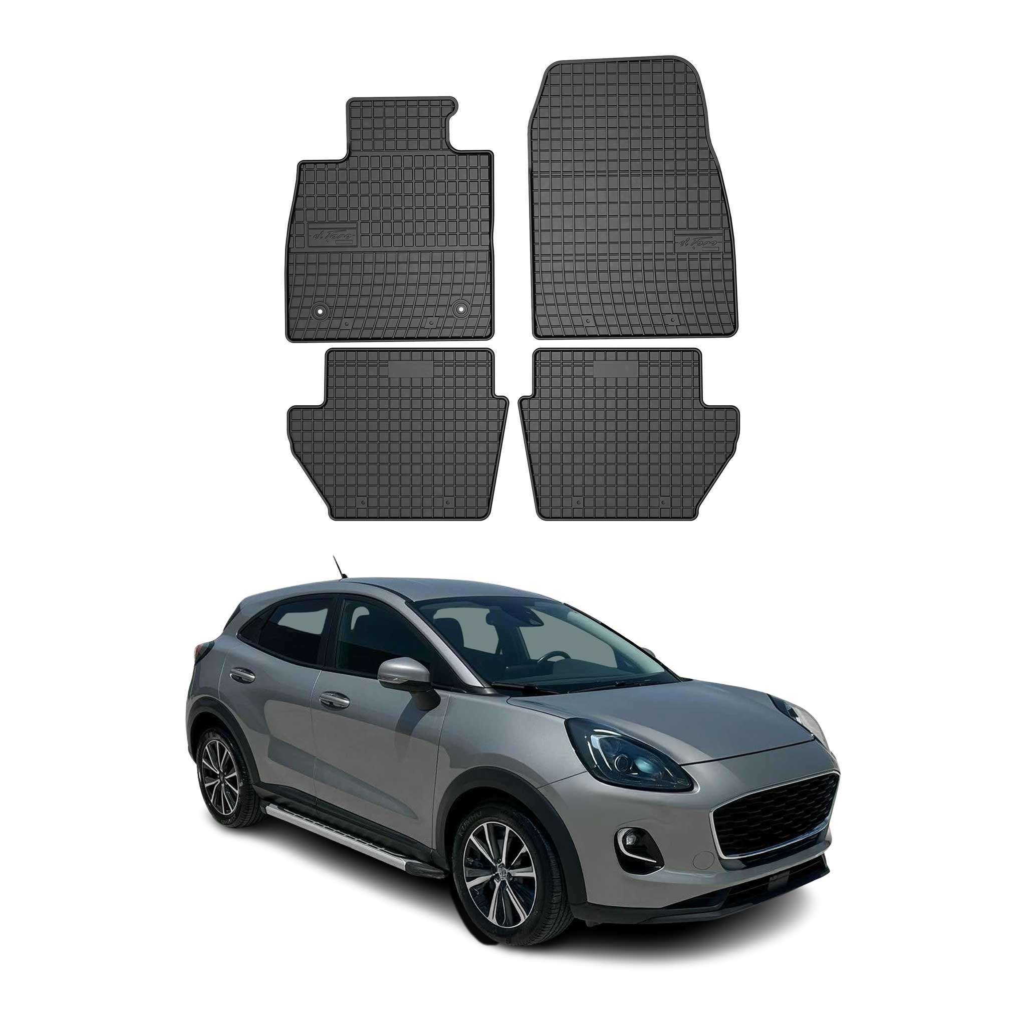 OMAC Gummi Fußmatten für Ford Puma 2019-2026 Automatten Gummi Schwarz 4tlg