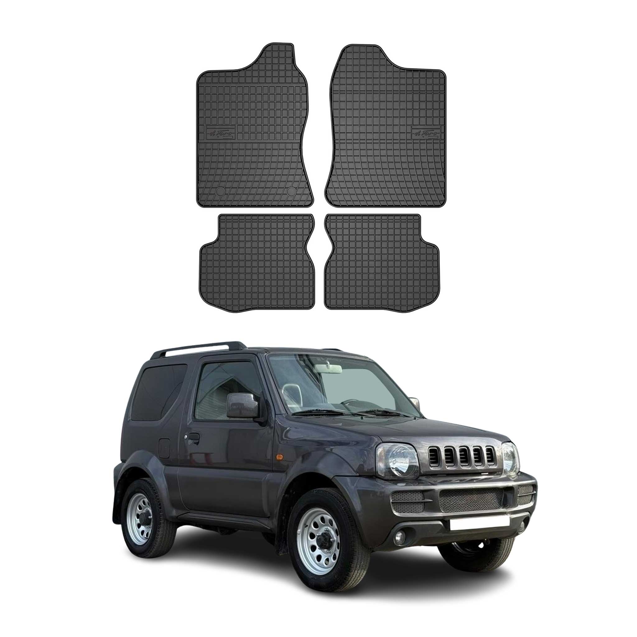OMAC Gummi Fußmatten für Suzuki Jimny 1998-2018 Automatten Gummi Schwarz 4tlg