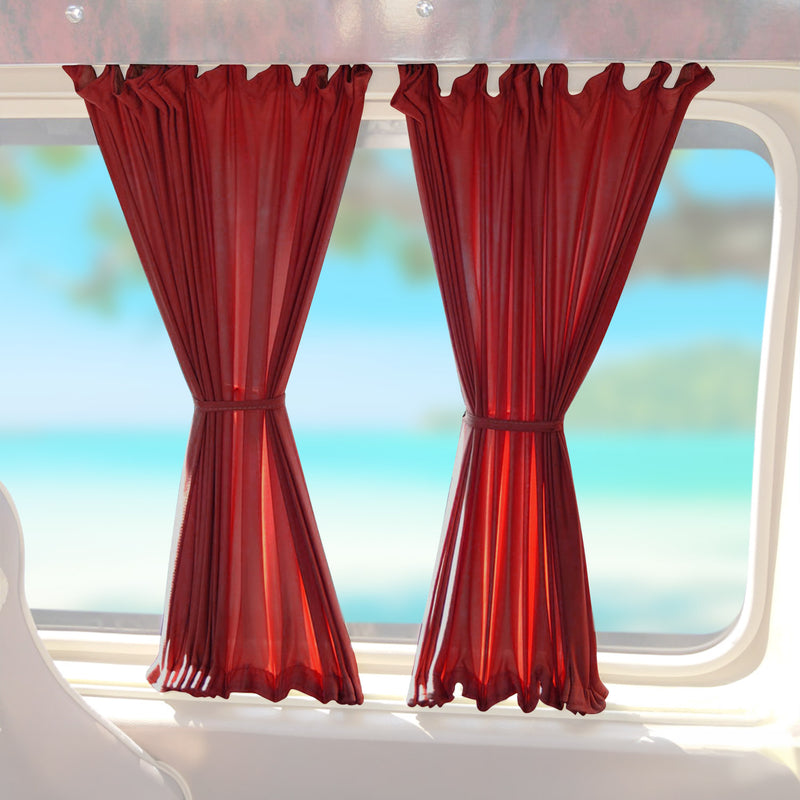 Sonnenschutz MAß Gardinen für Fiat Ducato 2006-2025 Langer Doppelhecktür Rot 14x